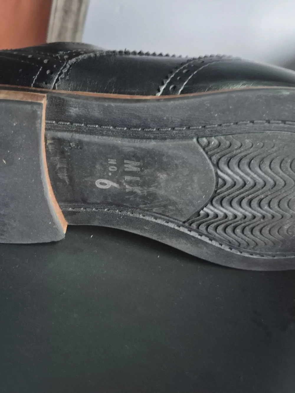 Mix No. 6 Black Leather Brogue Derby Shoes